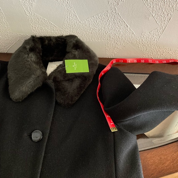 Kate Spade Fur Collar Velvet Trim Wool Coat NWT - Picture 13 of 13